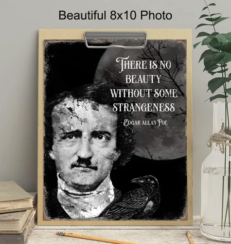 Vista 3 de Edgar Allan Poe - Decoración gótica de The Raven Spooky espeluznante y aterrador arte de pared - Póster gótico impreso - Bruja pagana Wicca, regalos