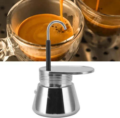 Vista 4 de GOWENIC Cafetera italiana de acero inoxidable, olla portátil de gran capacidad, 101 a 16.9 fl oz