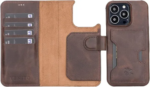Vista 102 de Venito Florence - Funda de piel compatible con Samsung Galaxy S9, extra segura con bloqueo RFID, cartera desmontable para teléfono (gris decolorado)