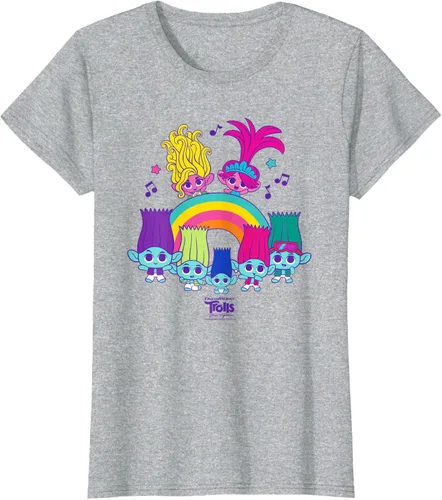 Vista 20 de Camiseta DreamWorks Trolls Band Together BroZone Poppy Viva Rainbow Negro