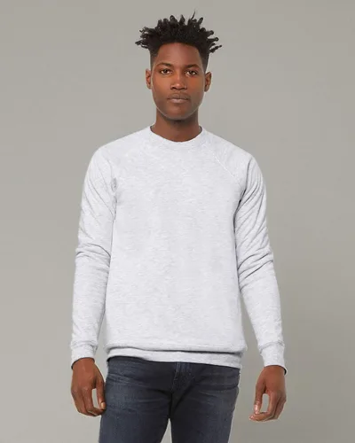 Vista 55 de Bella Canvas Sudadera de forro polar de esponja con cuello redondo (3901), Gris oscuro (Dark Grey Marble Fleck), M