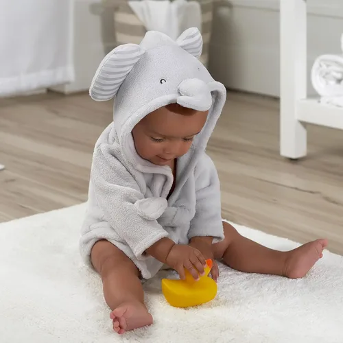 Vista 3 de Gerber Albornoz unisex de felpa suave con capucha de personaje animal para bebé