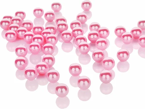 Vista 2 de HBlife - Cuentas de maquillaje para pinceles, perlas de imitación artísticas, 1100 cuentas redondas de perlas para sujetar brochas de maquillaje Rosa