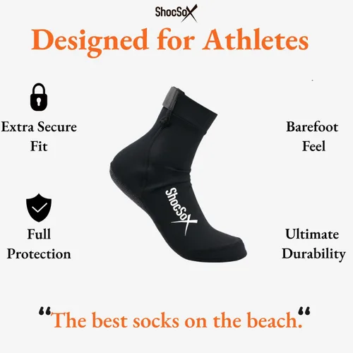 Vista 7 de ShocSox Calcetines de voleibol de playa y fútbol de arena, suela garantizada sin agujeros para una máxima protección