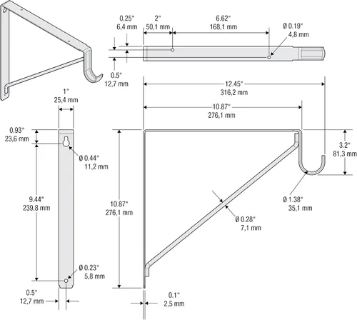 Vista 3 de National Hardware S822 – 094 – Soporte de estante/barra, S822-092
