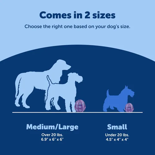 Vista 5 de PetSafe Busy Buddy Kibble Nibble juguete para perro dispensero de comida, L, Púrpura Slow Feeder Holds up to 3.5 Cups of Food, Adjustable Prongs