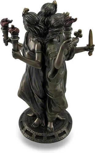 Vista 4 de Veronese Design s 8 1/4" alto griego triple diosa de la magia estatua de resina fundida en frío bronce antiguo acabado luna diosa escultura
