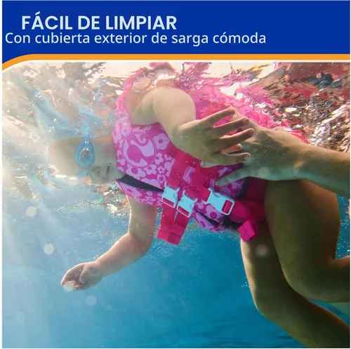 Vista 2 de SwimWays Barbie - Chaleco salvavidas para niños de 33 a 55 libras