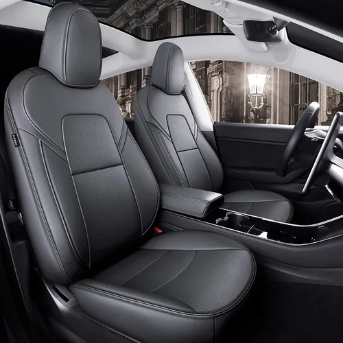 Vista 11 de Funda INCH EMPIRE para asiento de coche, ajuste personalizado para Tesla Model 3, protector de cojín de asiento de cuero sintético para 2017 2018