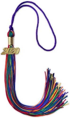 Vista 114 de Endea - Borla de graduación de triple color con gota de fecha dorada (negro/dorado/granate, 2020)