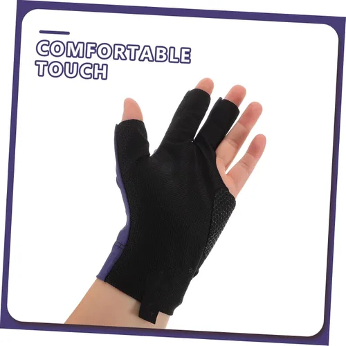 Vista 9 de Yardwe Guante de billar para mano izquierda, transpirable, dedos deslizantes, guantes de piscina, ajuste cómodo para control de precisión, pantalla