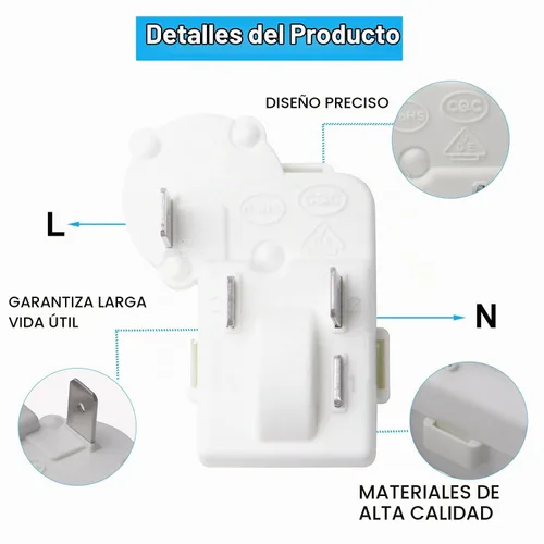 Vista 3 de Jingzan Paquete de 2 compresores de refrigerador de 2 pines, relé de arranque PTC, protector de carga para Danby Haier Midea Mini refrigerador