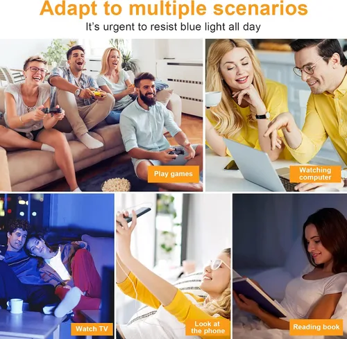 Vista 6 de Craebuer Lentes de luz azul, anteojos con filtro de luz azul, anteojos transparentes de lectura para computadora para mujeres y hombres
