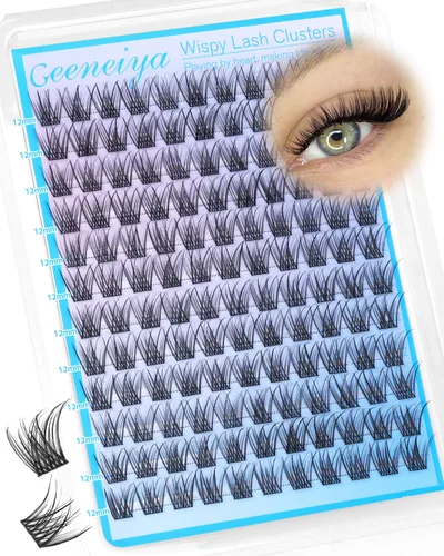 Vista 8 de Extensiones de pestañas en racimo con banda transparente, pestañas cortas y onduladas C, extensiones de pestañas naturales en racimo, pestañas