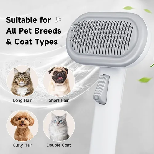 Vista 6 de Cepillo para gatos para pelar gatos y perros en interiores Gris