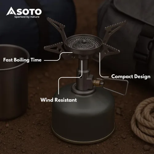 Vista 12 de SOTO Estufa Amicus con o sin estufa de camping encendedor, superior en condiciones de viento, resistente a los golpes y bajo costo con estufa
