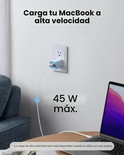 Vista 5 de Anker Nano Cargador USB C de 47W, Cargador GaN Compacto Plegable de 2 Puertos para iPhone 17/16, Galaxy, Pixel, Compatible con MagSafe (Negro)