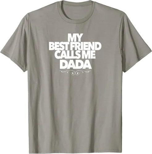 Vista 26 de My Best Friend Calls ME DADA Funny Baby Shower Present dad T-Shirt Asphalt Grey
