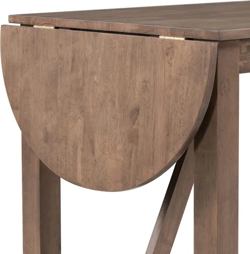 Vista 7 de RUNNA Juego de mesa de comedor de madera de 3 piezas con 2 sillas de comedor tapizadas para lugares pequeños (marrón #059)