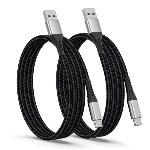 Vista 8 de Cable corto USB a USB C, paquete de 2 cables USB C de 1 pie, trenzado corto de 12 pulgadas, cable USBC de 3A de carga rápida para iPhone 17, 16, 15