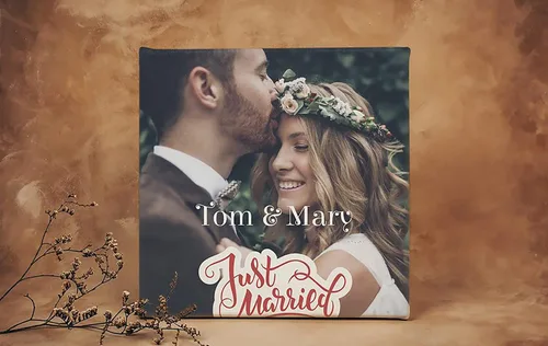 Vista 2 de Impresiones en lienzo personalizadas con tus fotos, impresión personalizada de foto a lienzo, imagen personalizada de 8 x 8 pulgadas, lienzo