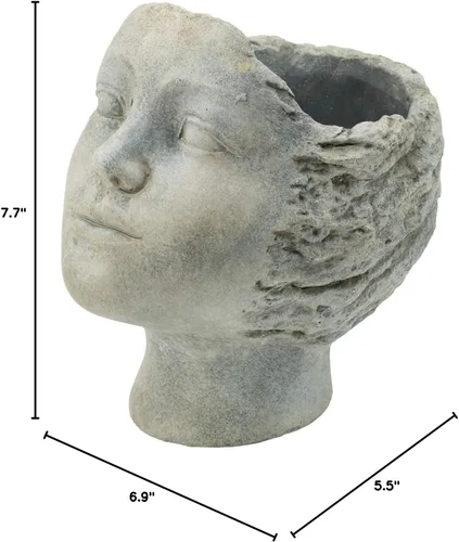 Vista 10 de A&B Home Profile Head - Maceta para exteriores, 8 pulgadas, acabado gris
