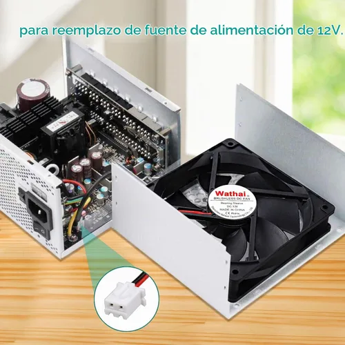 Vista 5 de Wathai 120mm x 25mm 12V Computer Case Cooling Fan 12 Volt 2Pin DC Fan 2Pack