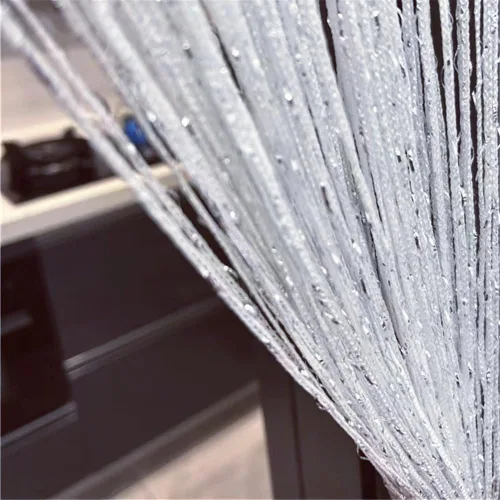 Vista 26 de Cortina decorativa separadora de ambientes, diseño de cadenas con flecos de cristal, 78.7 x 39.3 pulgadas, de Eve Split