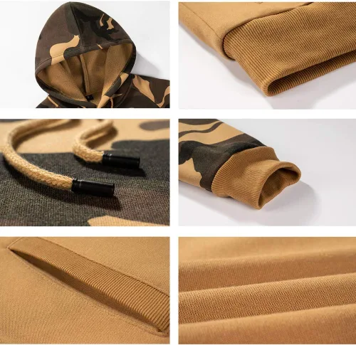 Vista 5 de LBL - Sudaderas con capucha para hombre, de mezcla suave, con forro polar, con bolsillo tipo canguro