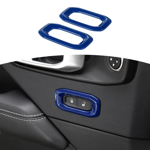 Vista 17 de RT-TCZ Para Wrangler JL Interruptor de bloqueo de puerta Cubierta de ajuste de botón azul bebé para Jeep Wrangler JL JLU Gladiator JT 2018-2024 Baby