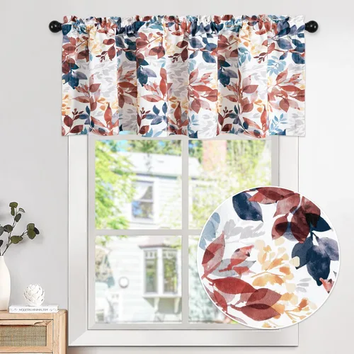 Vista 23 de Leeva Cortinas opacas para puerta corredera, cortinas de bloqueo de luz con hojas de serie azul, cortinas pesadas para ventanas de guardería, 2