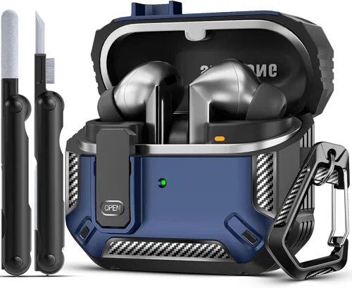 Vista 12 de Lock Fit Diseñado para Samsung Galaxy Buds3 FE (2025) / Buds3 Pro (2024) / Funda Buds 3 (2024), con kit de limpieza Cuerpo completo Resistente a