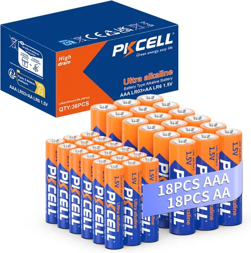 Vista 9 de PKCELL - Paquete de 8 baterías AAA, baterías Triple A, batería alcalina de alto rendimiento de 1.5V para linternas, teclados, relojes, juguetes