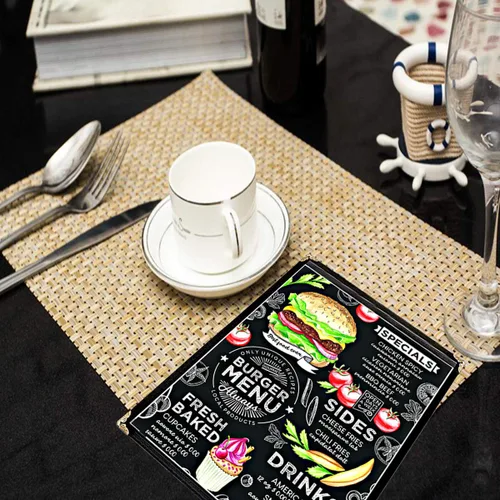 Vista 2 de 25 unidades de fundas para menú – de una página, compatible con papel de 8.5 x 11 pulgadas, soporte para menú, fundas para menú de restaurante