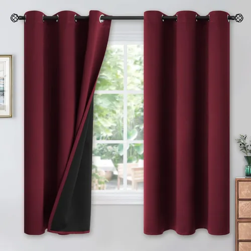 Vista 67 de YoungsTex - Cortinas blackout cortas, aislamiento térmico, ojales, oscurecen la habitación, privacidad, para cámper, sótano, cocina y baño, 2 Gris