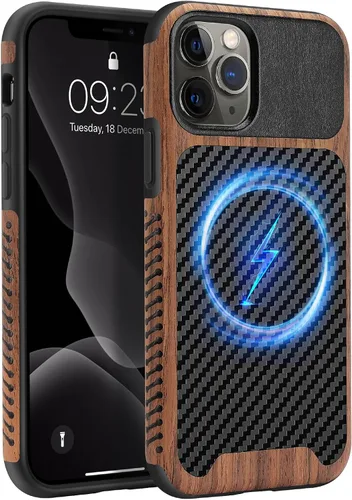 Vista 34 de Funda magnética ZZDZZ compatible con iPhone 14 Plus [Compatible con Magsafe] Diseño de cuero premium TPU híbrido a prueba de golpes (Negro)