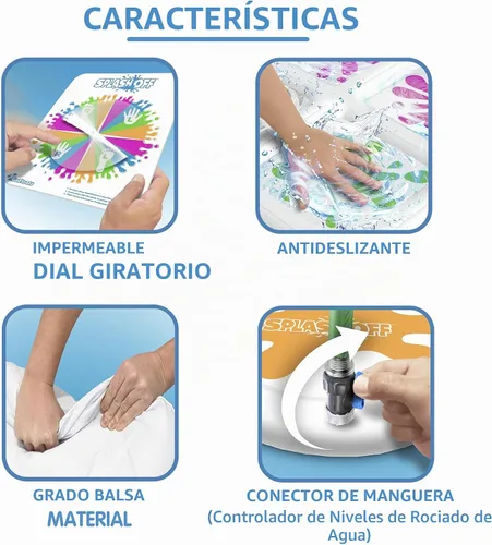 Vista 4 de GoFloats Juego Splash Off - Juego de tapete de salpicaduras de agua para niños