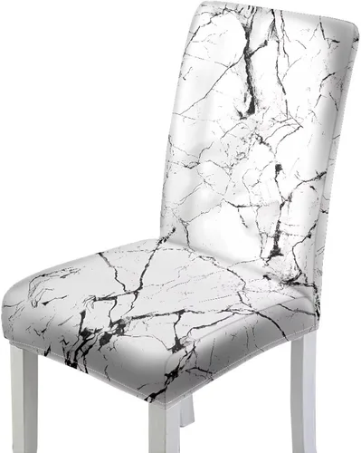 Vista 13 de HUGS IDEA Christmas Seat Covers for Dining Room Chairs Set of 6 Music Notes Stretch Chair Slipcovers Protector Removable and Washable Kitchen Dining