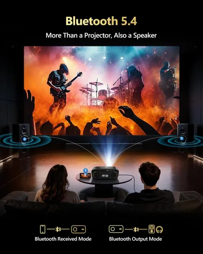 Vista 9 de Proyector 4K para simulador de golf, cine en casa y juegos, 2200 lúmenes Negro