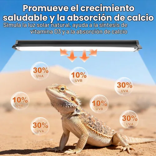 Vista 2 de MIXJOY T5 HO UVB Kit de luz de reptil, 22 pulgadas, 24 W, 10.0 bombilla