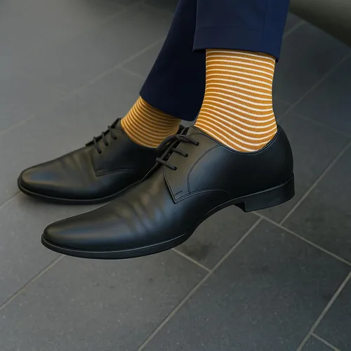 Vista 6 de KONY Paquete de 4 calcetines de algodón de alta calidad para hombre, coloridos y divertidos, calcetines de negocios, a rayas, regalo para hombres