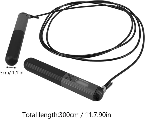 Vista 2 de INOOMP Cuerda de saltar inteligente con asas antideslizantes para adultos, contador de saltos digital, portátil, jumprope pesado para hombres