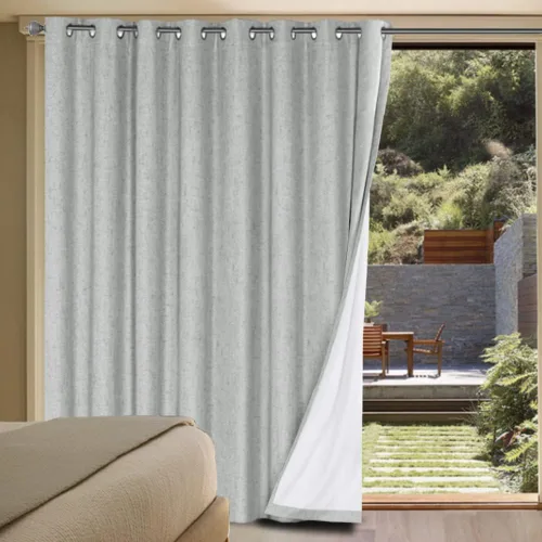 Vista 195 de H.VERSAILTEX Cortinas 100% opacas con aislamiento térmico, texturizadas, de lino, con bloqueo completo de calor y luz, para sala de estar y Negro