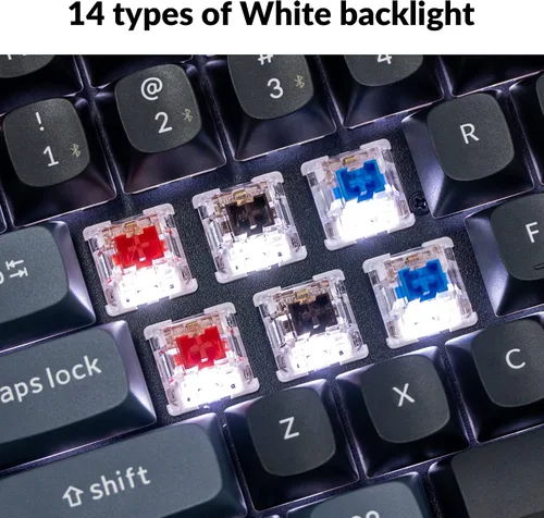 Vista 7 de Keychron Teclado mecánico inalámbrico K2 Pro QMKVIA, teclado macro programable personalizado con interruptor rojo K Pro intercambiable en caliente