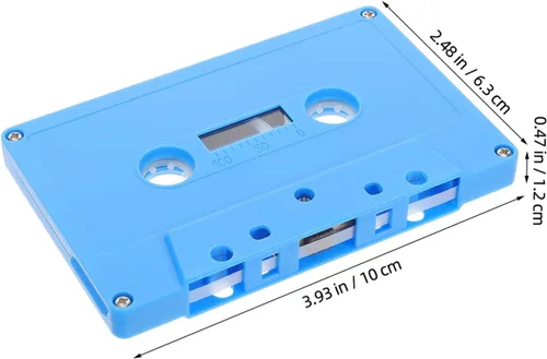 Vista 2 de Retro Blue Blank Audio Cassettes 2pcs for Xmas Party Decor