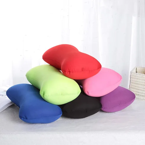 Vista 3 de Almohada enrollable de microcuentas, cómodo cojín de tubo para aplastar Mochi, cojín esponjoso para espalda, cabeza y cuello, almohadas para dormir