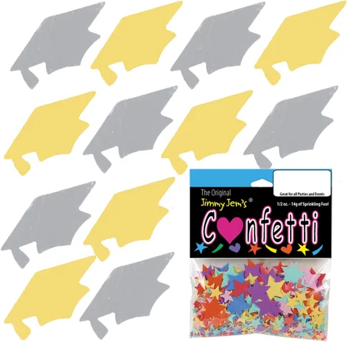 Vista 17 de Confetti Grad Cap Negro, Azul Marino Combo - 2 bolsas de media onza (1 oz)