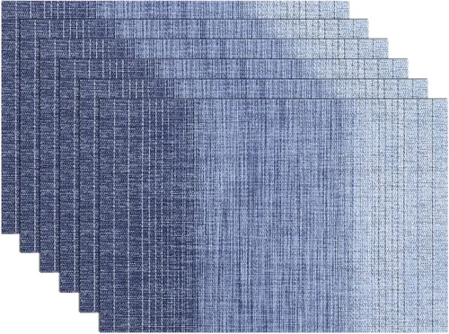 Vista 80 de SHACOS Beige Woven Placemats Set of 4 Place Mats Indoor Outdoor