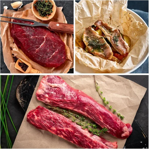 Vista 5 de Rollo de papel de carnicero marrón para ahumar carne, papel de envoltorio de grado alimenticio para barbacoa de color melocotón, sin cera, sin