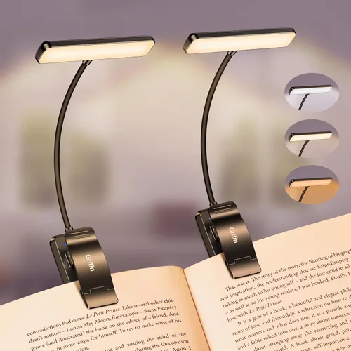 Vista 17 de Gritin Luz de libro recargable de 19 LED para leer en la cama Blanco